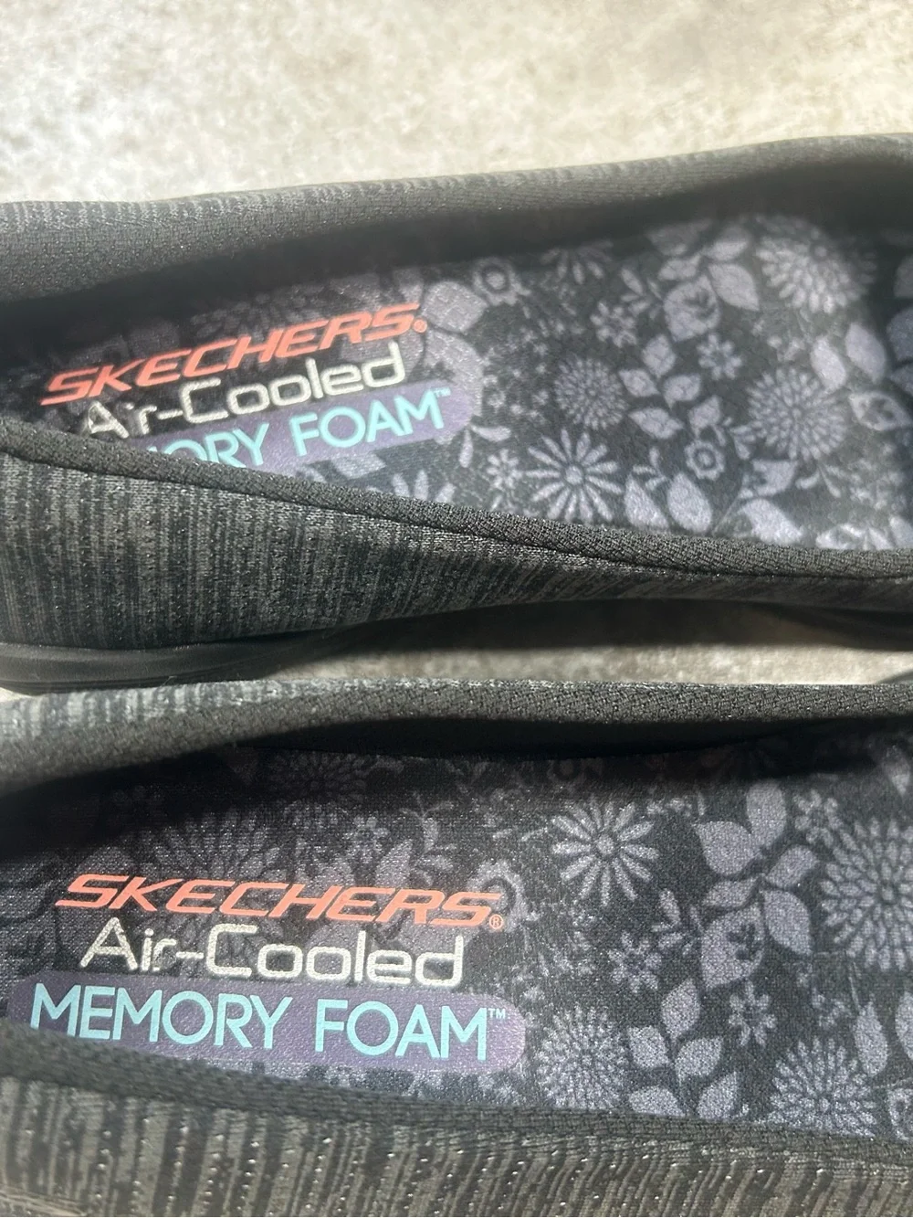 Skechers Air-Cooled Women’s Size 7 Ballet Flat Slip On Gray/Black